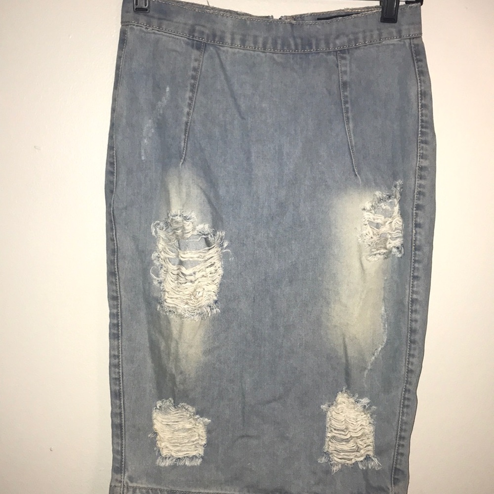 Blue jean Ripped Skirt